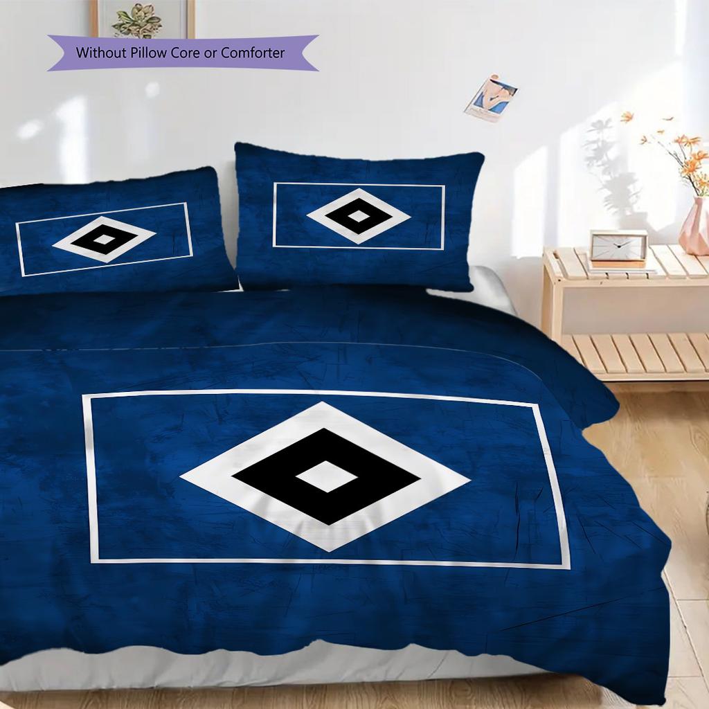 Set Copripiumino Trapuntato con Motivo Hamburger SV Federa Decorazione per la Casa Regalo di Compleanno (1 * copripiumino + 2 * federa, senza nucleo)