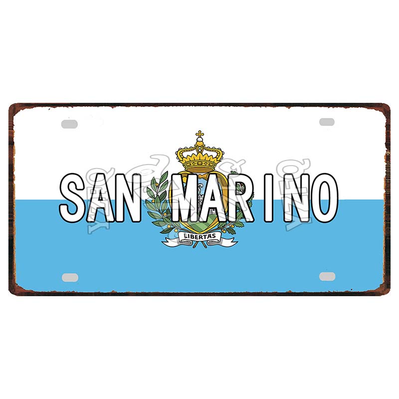 [YZFQ ]30X15CM Nationalflagge Marokko Norwegen Zypern Metallblechschild Stadt Reise Souvenir Wand Kneipe Geschäft Heimhandwerk Dekor DC-1345B