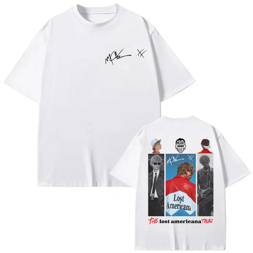 MGK Lost Americana Tour 2026 Graphic T Shirts Men Women Fashion Hip Hop Tshirts Springsummer Casual Cotton Short Sleeve Top