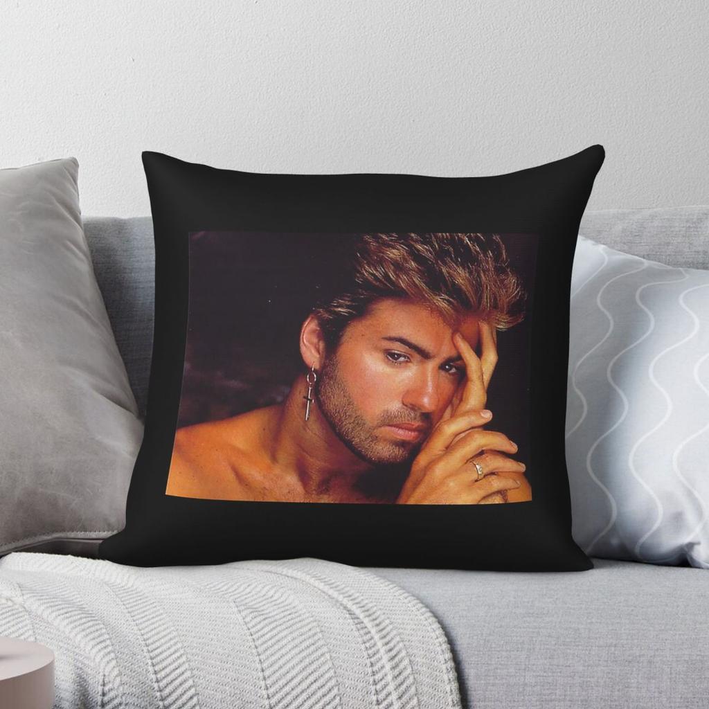 George Michael Singer Pillowcase Polyester Linen Velvet Pattern Zip Decor Pillow Case Sofa Cushion Cover