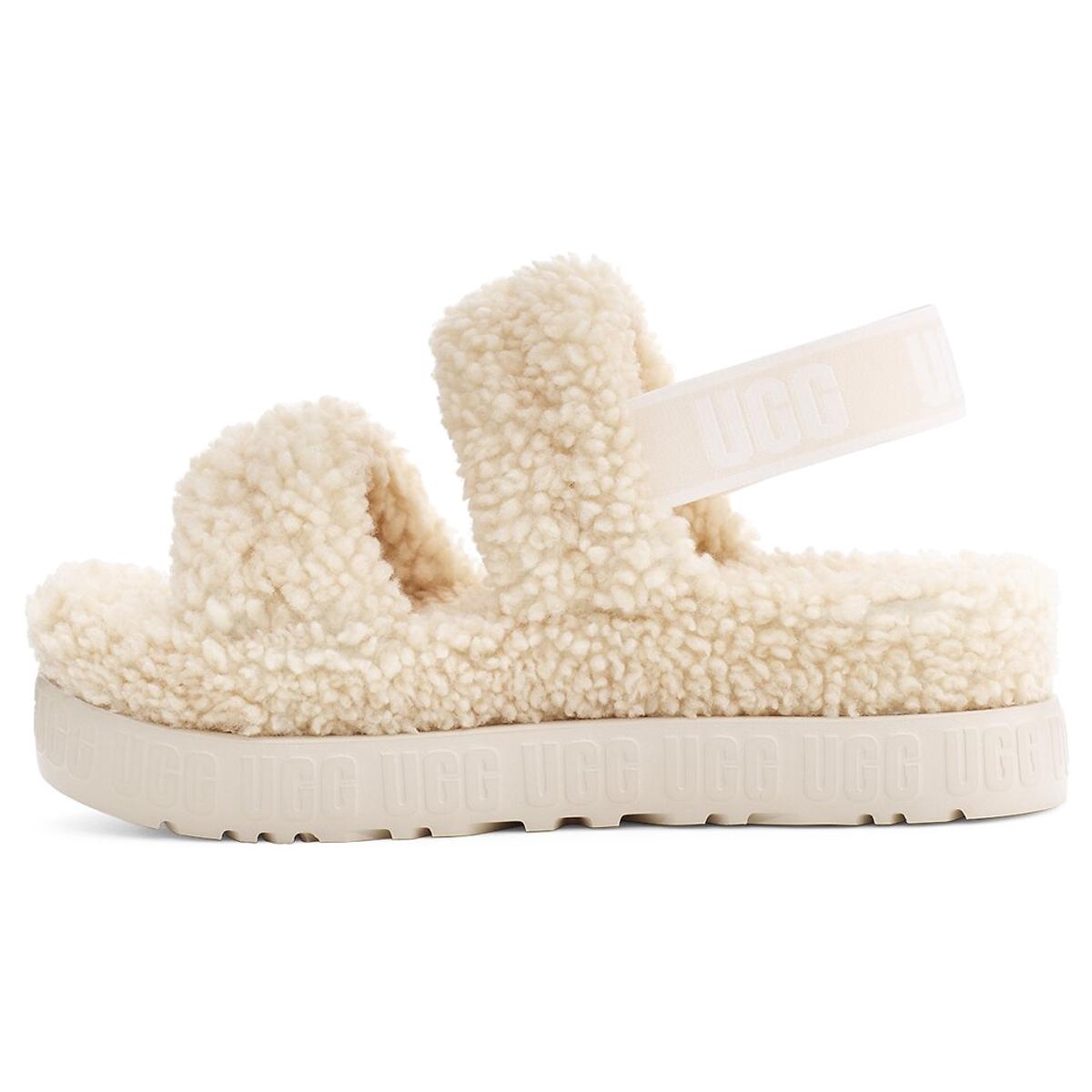 

UGG Oh Fluffita Outdoor Open Toe Flat Heel Sports Sandals Women s 1120876-NAT 37