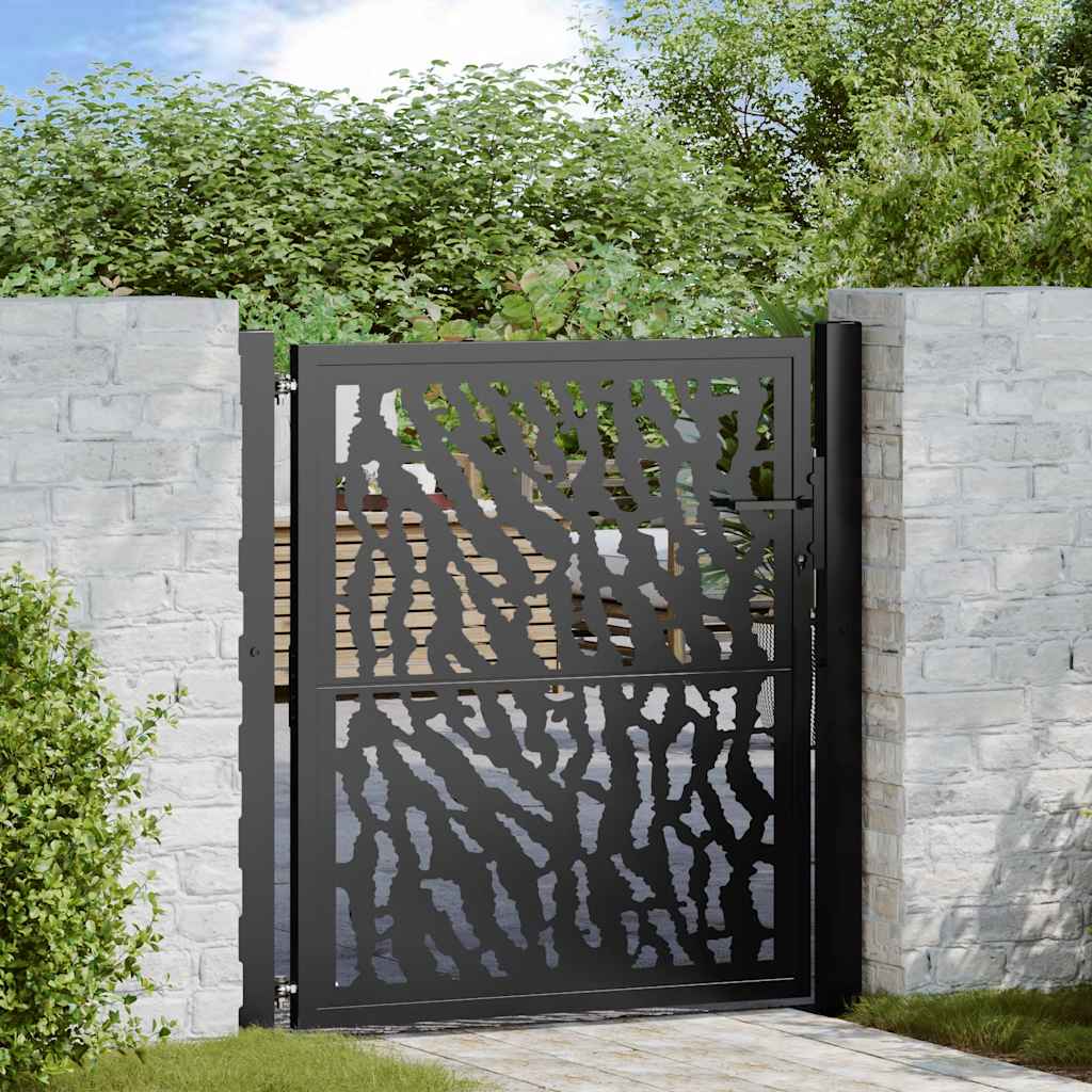 Black Garden Gate 105X106 Cm Steel Construction