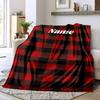 Red And Black Plaid Pattern Throw Customizable Blanket Customize Your Name Soft Cozy For Sofa Couch Office Bed Picnics For All Occasions Playful