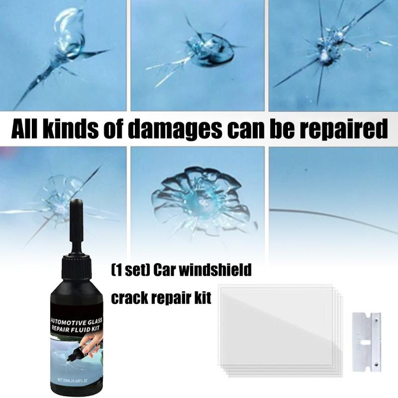 Complete Windshield Repair Set Includes Resin Solution And Curing Film For Seamless Crack Elimination Curing Film Tools