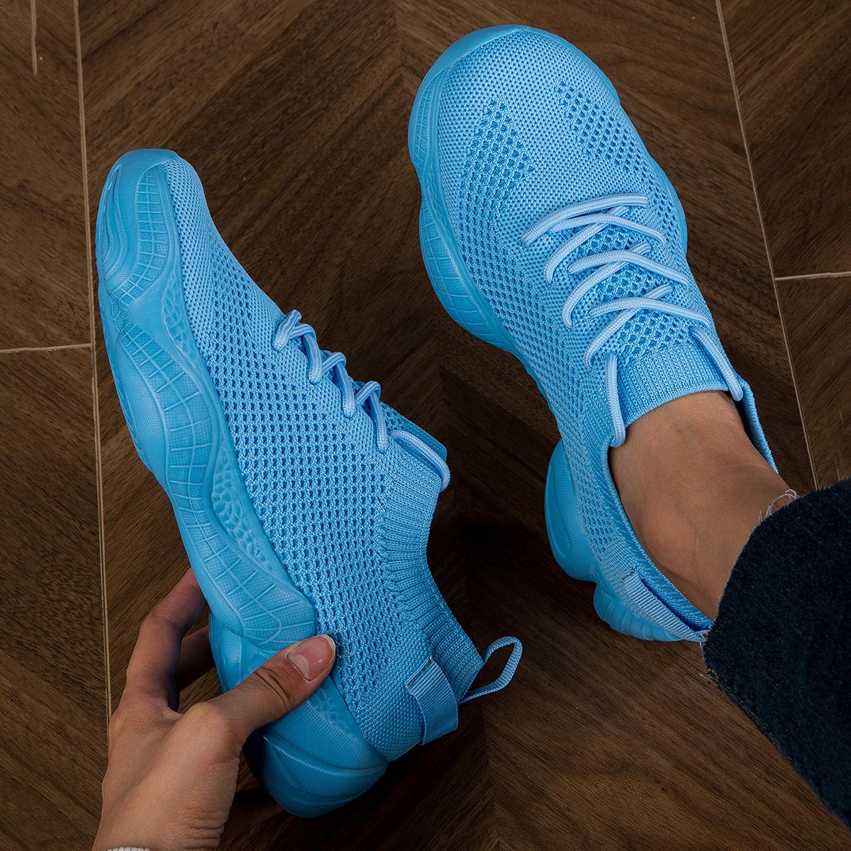 

Женские рабочие повседневные кроссовки на плоской подошве, легкие противоскользящие дышащие теннисные туфли с мягкой подошвой для женщин, большие размеры 38 синий