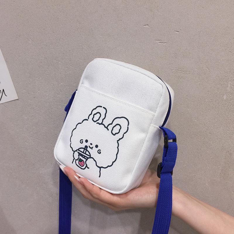 2024 Korean Style Women's Color Block Canvas Crossbody Bag - Versatile Student Shoulder Bag