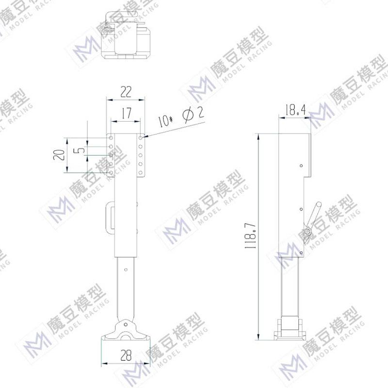 1:14th Scale RC Truck 2pcs Metal Simulation Support Leg for SCANIA Tamiya 770S R620 for VOLVO ACTROS AROCS Model Car DIY Parts
