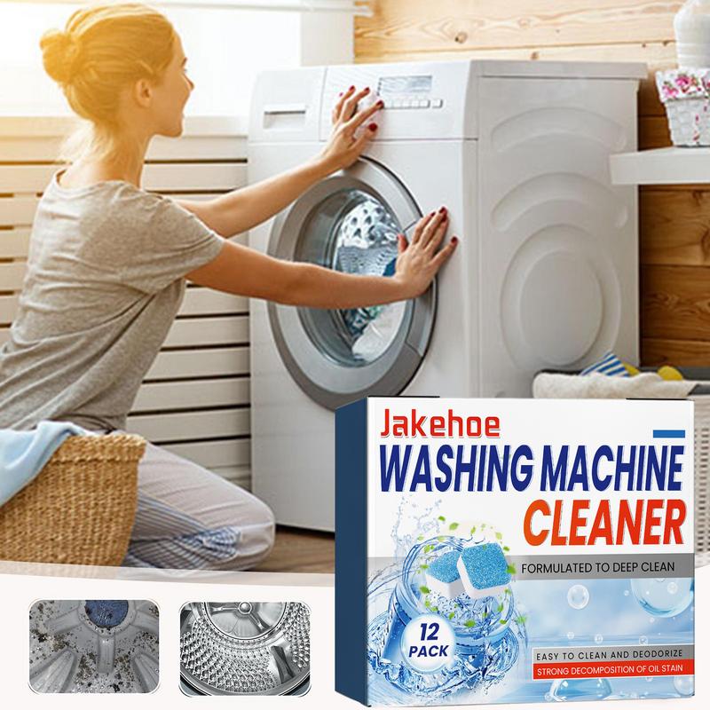 Washer Deep Cleaning Tablet Box Of 12pcs Soluble In Water Washer Smell Removing Tablets Household Cleaning Supplies For Top