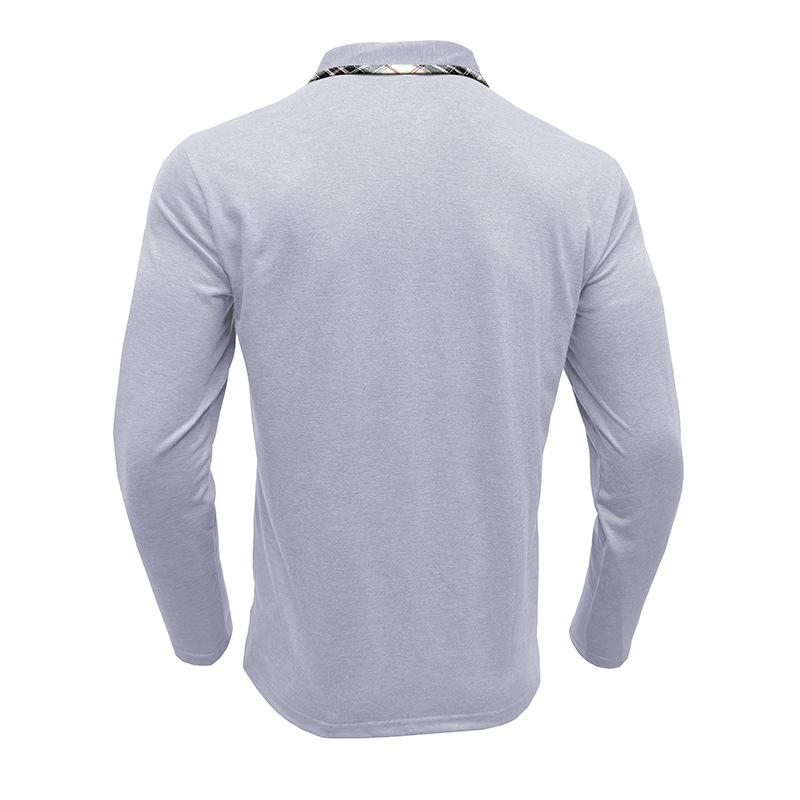 Men's Long-sleeved Lapel T-shirt Fashion Men's POLO Shirt Autumn and Winter Bottoming Shirt Tops