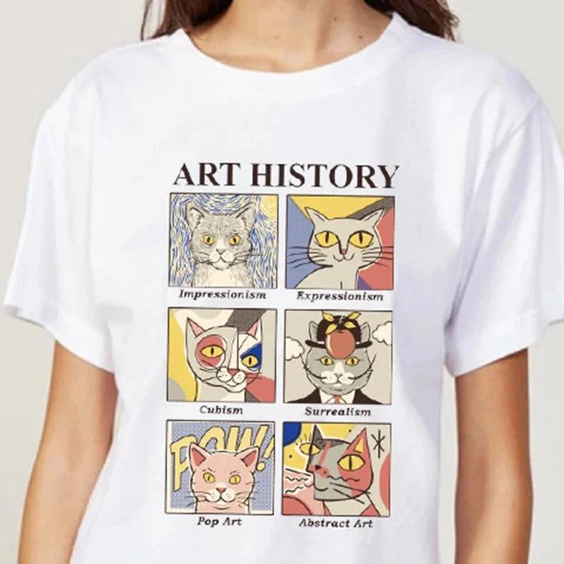 

Kawaii Graphic TShirt The Kitten Club Print White Oversized Streetwear Short Sleeve Femme Grunge Cute Top Y2k Inspired S