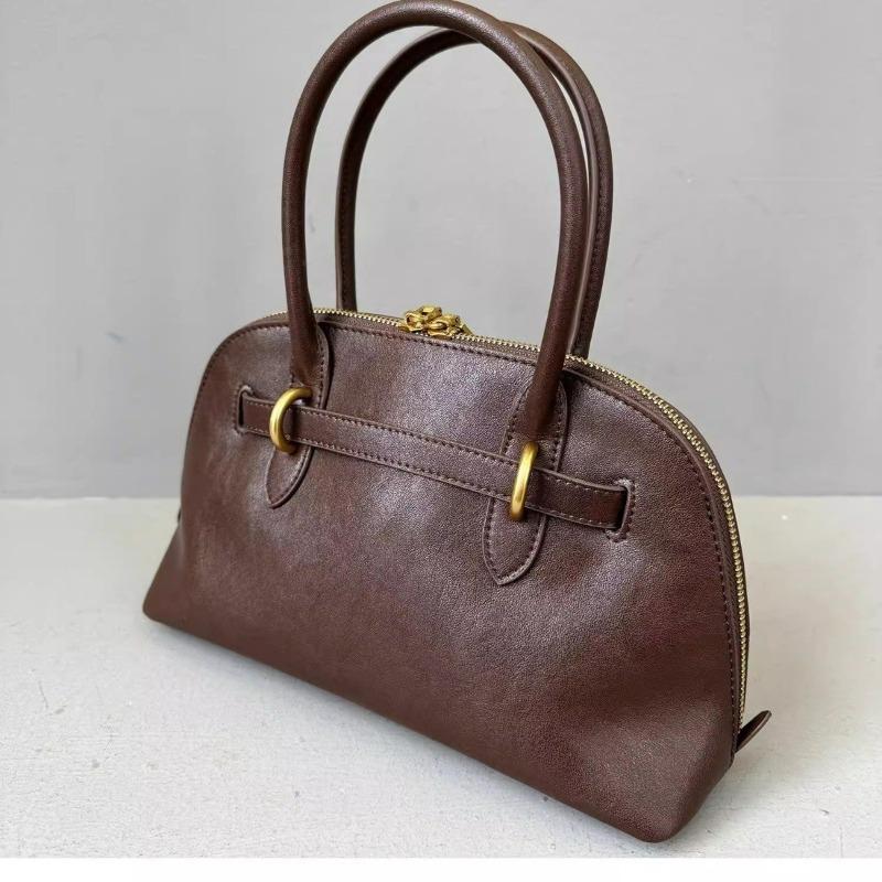 bag shell bag bowling bag leather high-end women's bag niche retro portable messenger bag
