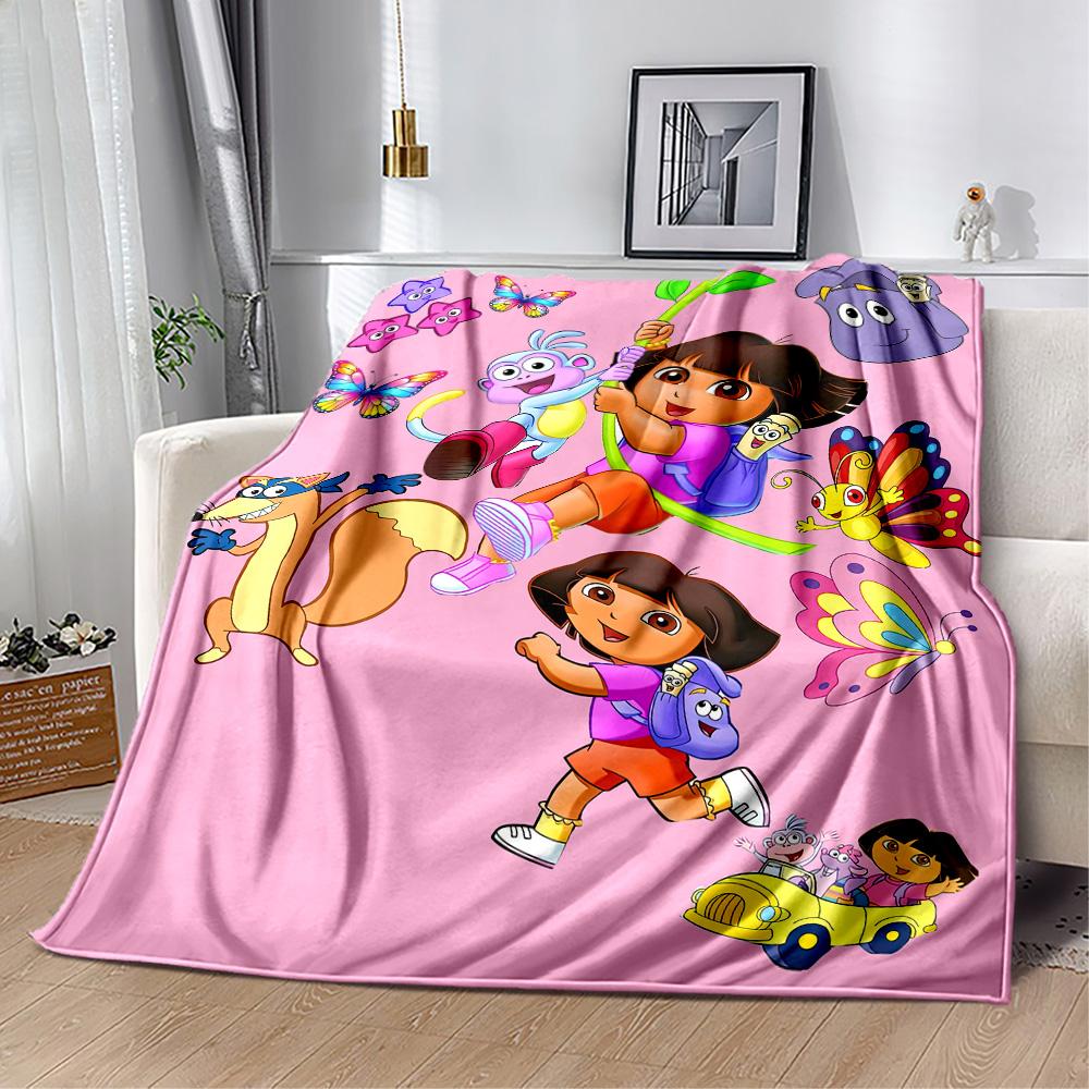 Dora Explorer Blanket Durable Comfort Perfect for Sofa Livingroom Couch All-Season Use Modern Style Unique Gift for Family and Friends Camping