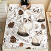 Cat and Dog Pinecone Print Flannel Blanket,High Quality Comfortable for All Seasons,Home Decor,Warmth and Comfort,Perfect for Christmas Gifts