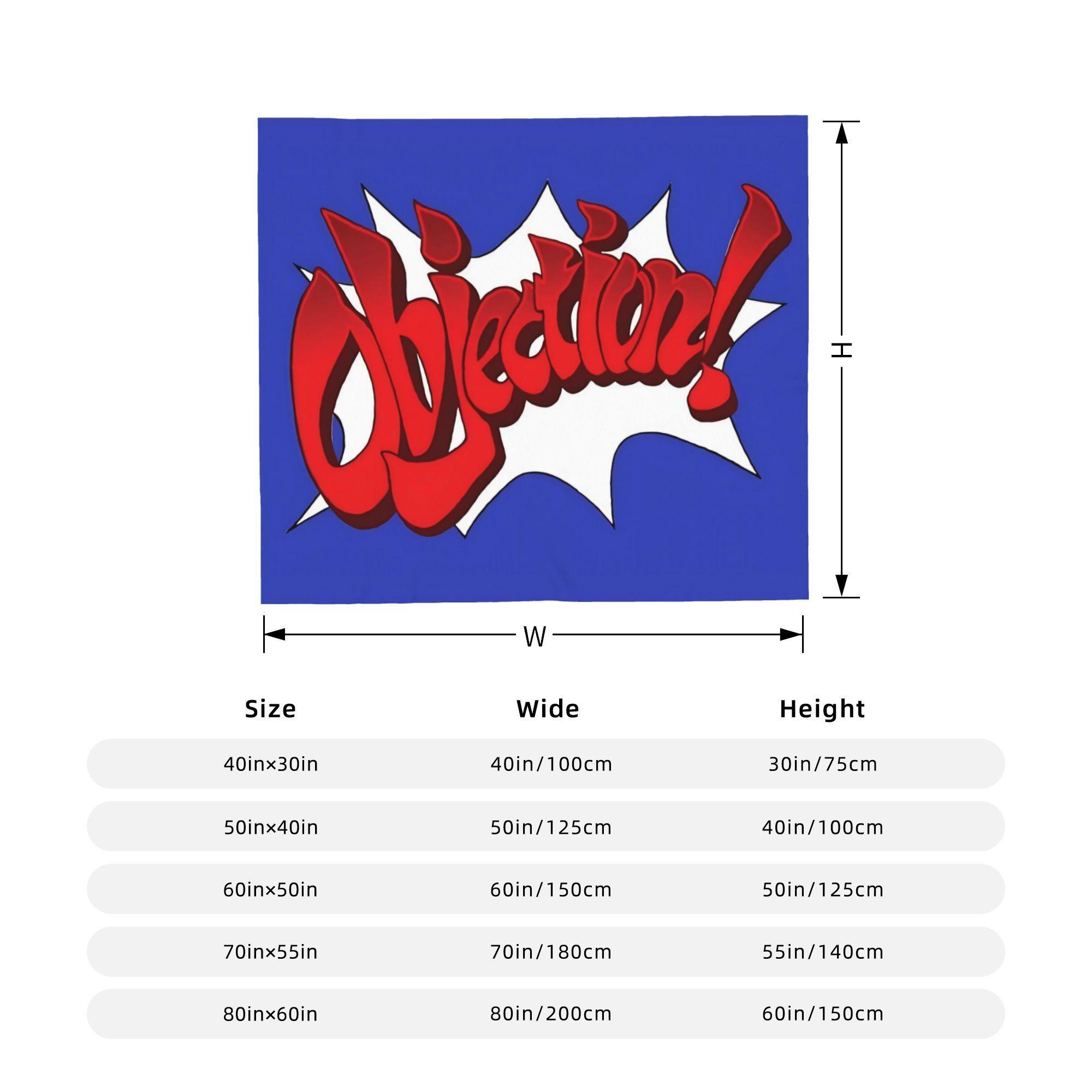 Objection Phoenix Wright Ace Attorney Flannel Blankets Gaming Throw Blanket for Sofa Bedding Lounge 200x150cm Bedspreads 130x150cm