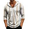 Men's Loose Fit Casual Hoodie Camouflage Pattern Three Quarter Sleeve Pullover Lightweight Breathable Hooded Shirt for Outdoor Activities