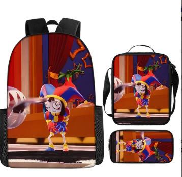 Digital Circus Children'S School Bag The Amazing Digital Circus Student Backpack Three-Piece Set