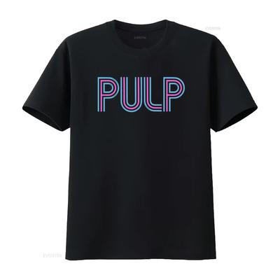 Pulp Intro Logo Offizielles T-Shirt für Herren Stylischer Print vintage Gewaschenes Oberteil Für den Alltag Dehnbar Weich Vielseitig streetwear