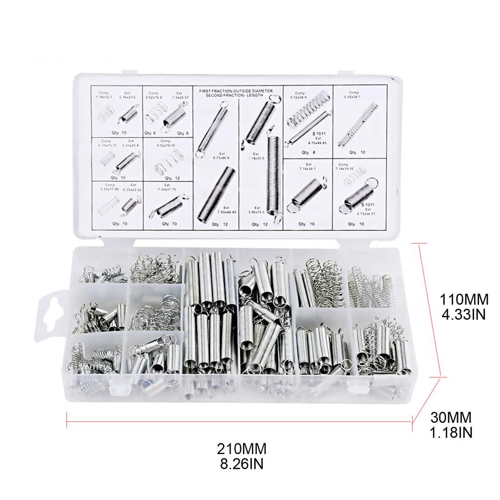 Spring Assortment Set Compression and Extension Springs with Storage Box