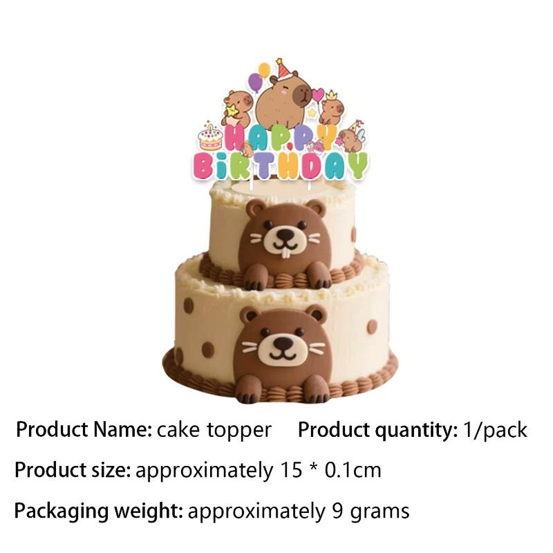 New Capybara Birthday Decoration Capybara Tableware Party Balloons Cups Plate Kit Banner Backdrop Cartoon Deco Supplies Set