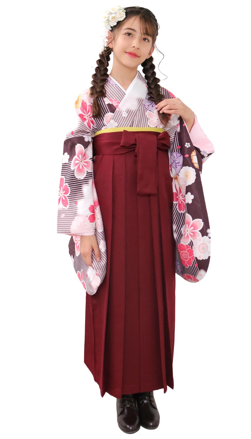 

Комплект хакама для выпускных церемоний для выпускников начальной школы хакама для начальной школы хакама великолепный юниорский цветок палисандра хакама