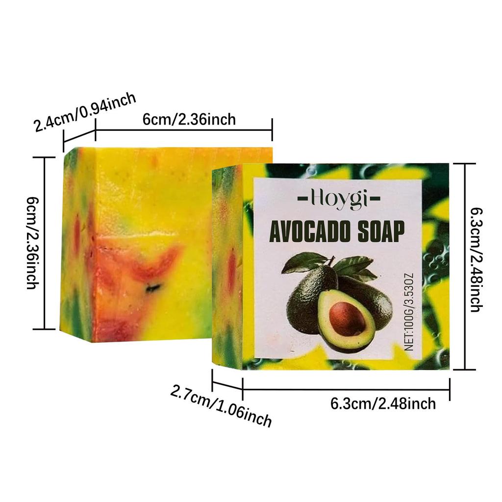 Sapone Solido Idratante all'Avocado per Donne Uomini, Detergente Delicato Idratante, Pulizia Profonda dei Pori, Riequilibra la Pelle Grassa, Pelle Fresca Morbida