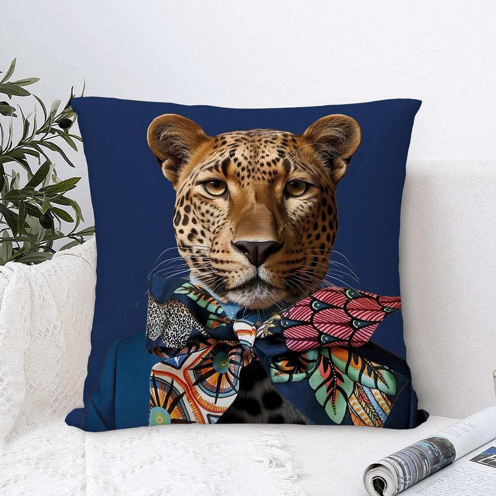 Europäische Mode Leopard Kissenbezug Sofa Dekorative Zuhause Doppelseitiger Druck Plüsch Überwurf Kissenbezüge Kissen Dekor Hülle