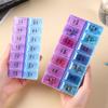 Double row packaging 14 day portable convenient medicine box 7 days a week large capacity drug storage box
