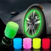 4 pezzi tappi valvola pneumatici luminosi per auto fluorescenti notturni luminosi moto bicicletta ruota mozzo valvola stelo tappi decorazione