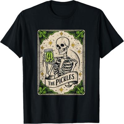 The Pickles Tarot Card Skeleton Canning Season Gardener T-Shirt