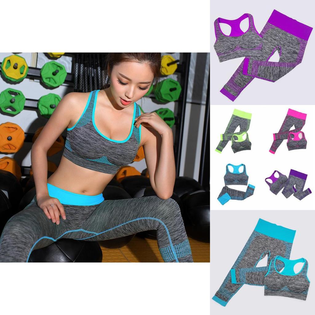 Premium Quality Fitness Workout Clothing Women's Gym Sports Running Girls Slim Leggings And Tops