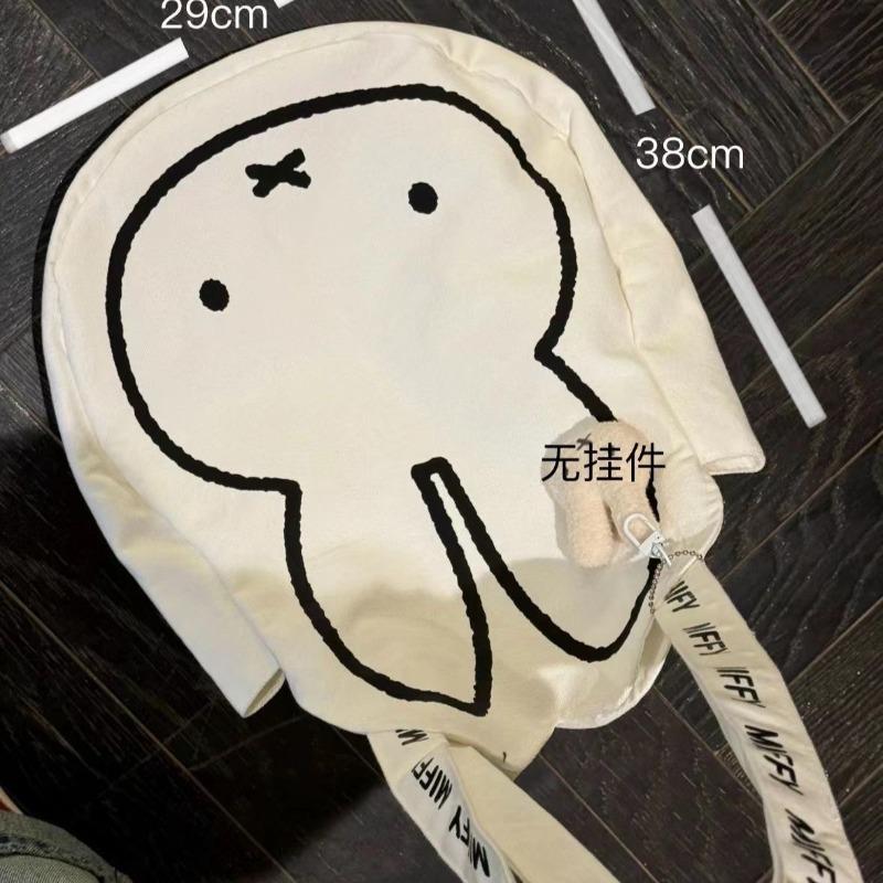 

New cute rabbit canvas bag summer versatile shoulder bag women s large-capacity printed commuter handbag women