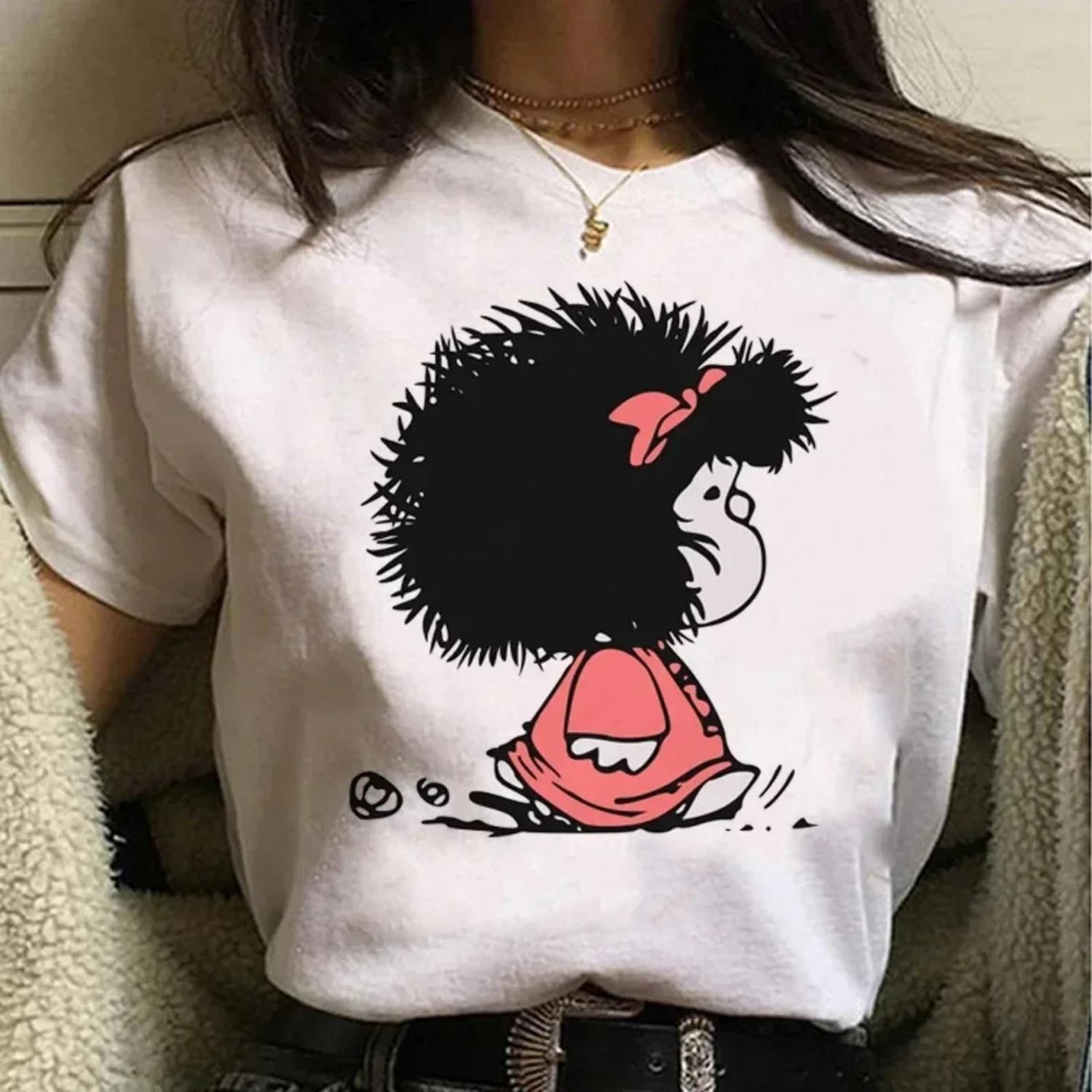 

Cotton T Shirt Print Anime Clothes Summer T-Shirt Cartoon Girl Tops Women Oversized Cute Tees Woman Clothing XXXXXL білий