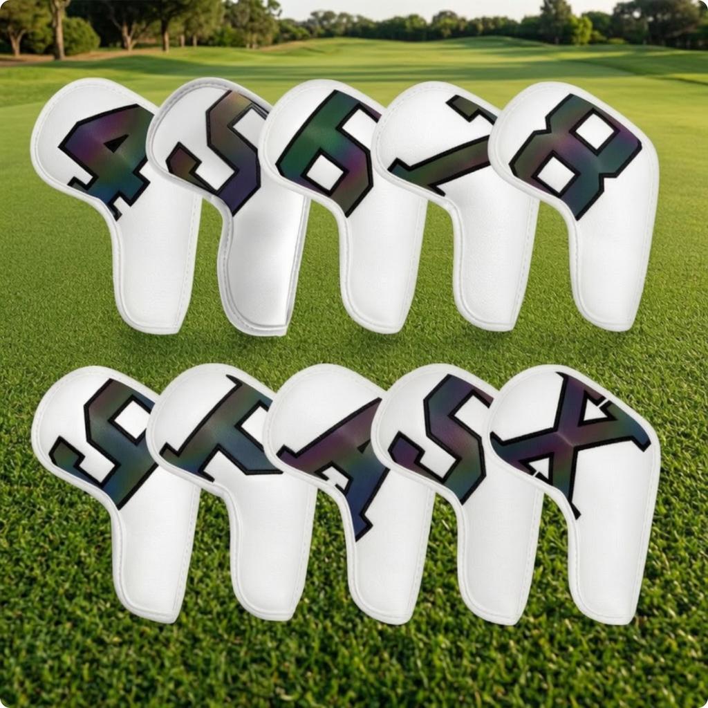 10 Pieces Golf Iron Headcover Dirt-Resistant Club Set Sturdy