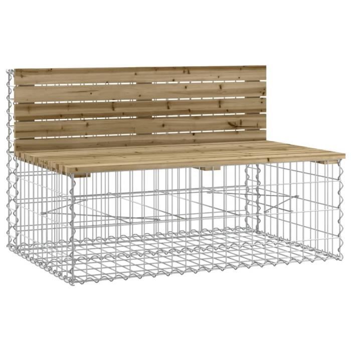 VidaXL Banc de jardin design gabion 103x70x65 cm bois de pin imprégné 834376
