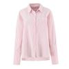 Korean Retro Striped Long-Sleeve Shirt & Strapless Camisole with Loose Wide-Leg Casual Pants for Women