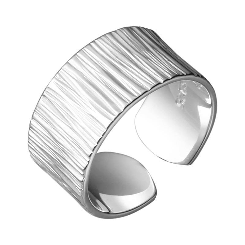 Xiaomi 925 Sterling Silver Rings For Women Men Fine Jewelry Finger Adjustable Open Shinning Strip Ring For Party Birthday Gift
