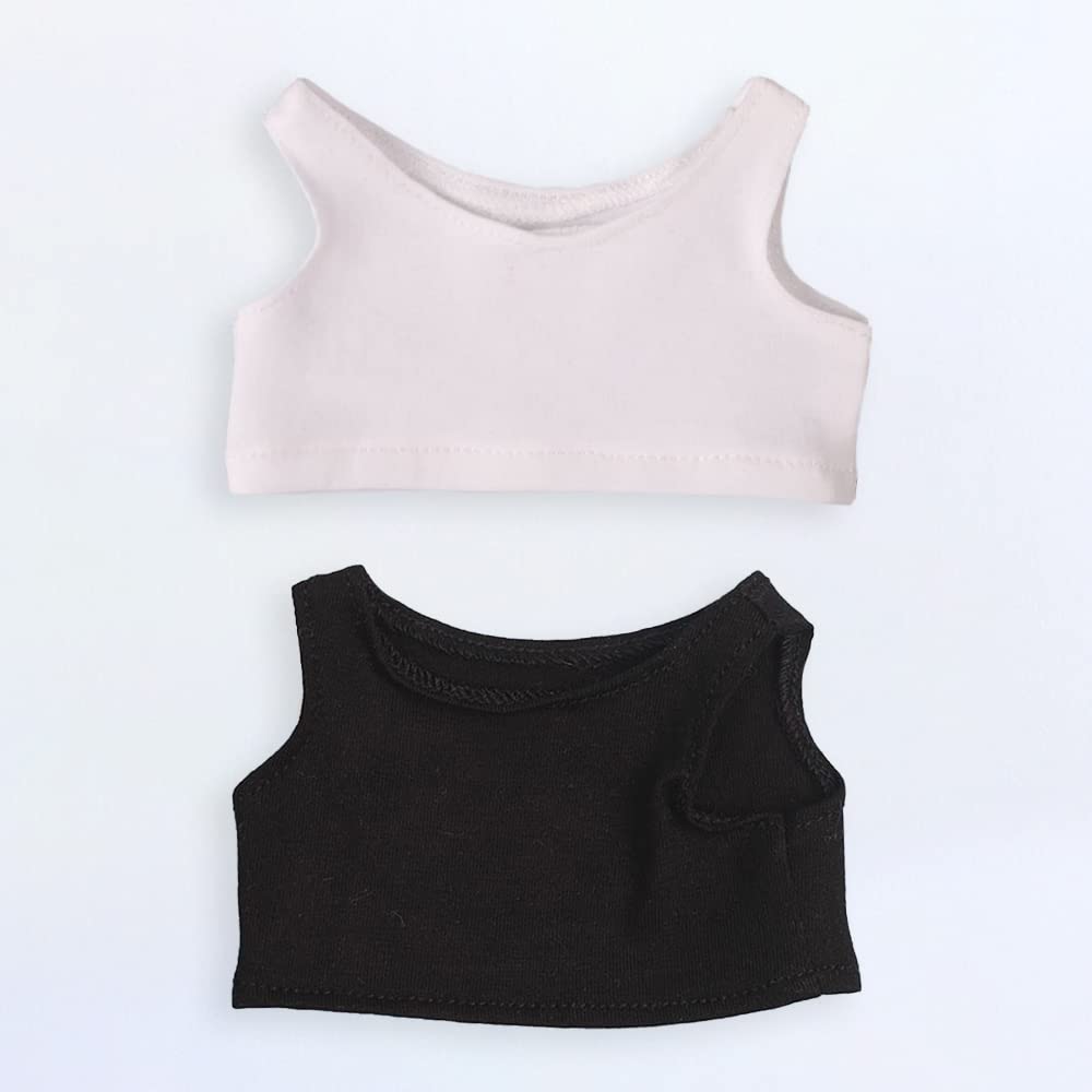 Niannyyhouse Plush Doll Clothes Set (2 Vests) for 20cm Dolls, Solid Color Vest, Baby Doll Clothes, Cotton Doll Clothes (B-20cm)