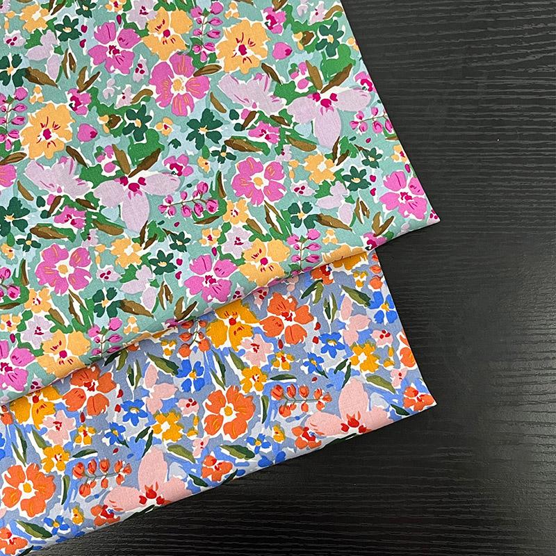 1 meter X 1.45 meter flower Viscose Fabric Dress Gown Material Rayon Poplin dresses Fashionable tie dyed floral prints