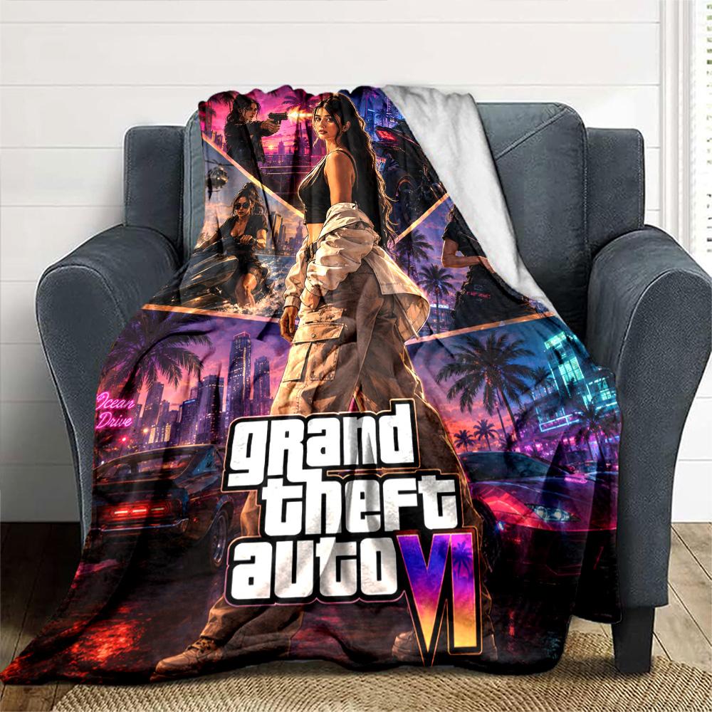 Grand Theft Auto Blanket Comfortable Suitable for Office Chair Bed All-Season Use Modern Gifts For Family Or Friends
