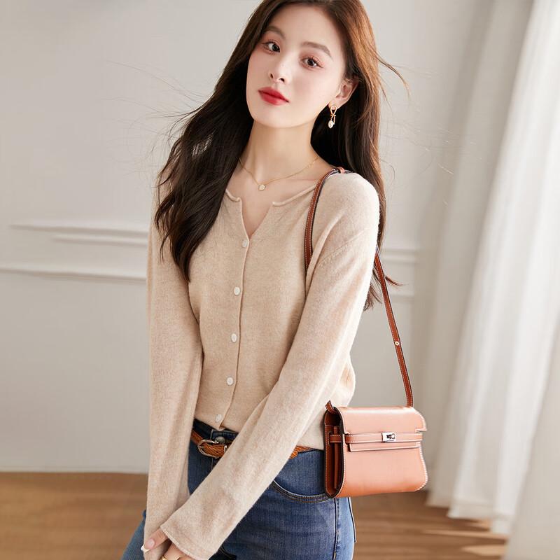 Srcr Women's 100% Wool Knit Cardigan