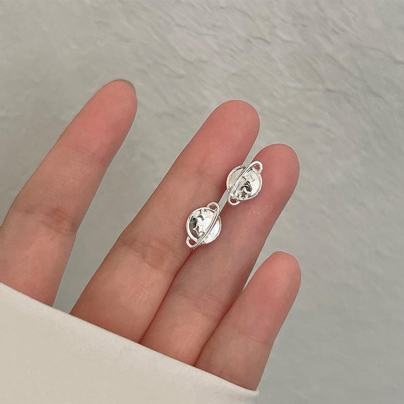 S925 Silver Stud Earrings Women's Ear Hole Earrings Niche Design Earbone Studs High-end Earrings