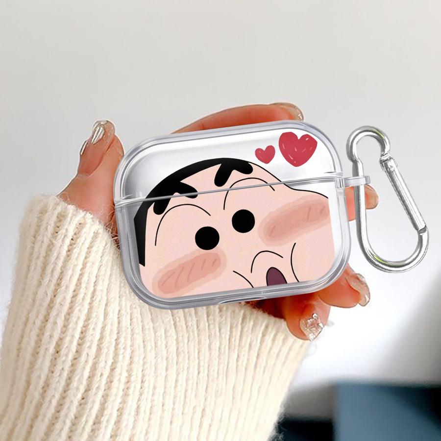 Case For Airpods Pro Pro2 1 Pro3 3 2 4 Clear Earphone Cases Cover Cartoon Crayons Shinchan