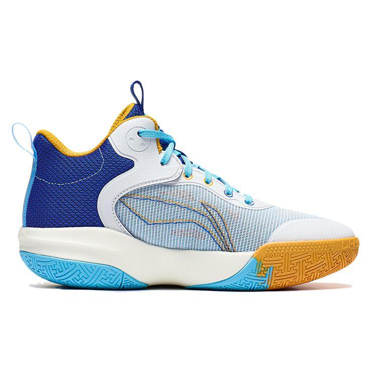 Li Ning Primary 3.0 Comfortable Non-Slip Shock Absorbing Durable Low-Top Basketball Shoes Kids Sneaker White Yellow YKBT028-7