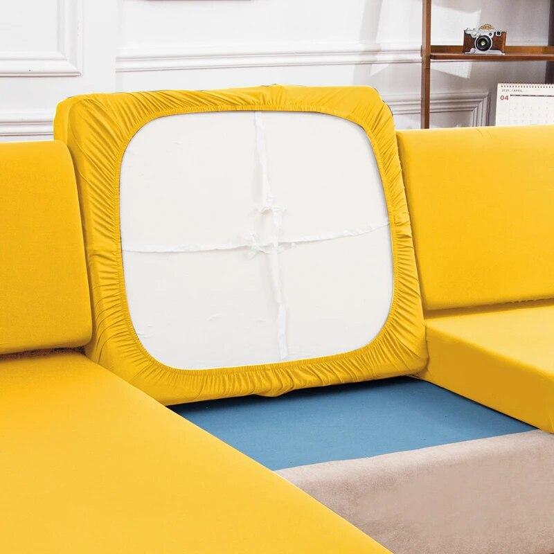 Elastic Solid Corner Sofa Seat Cover Stretch Sofa Cushion Cover Sofa Slipcover for L Shape Chaselong Armchair Plain Dyed