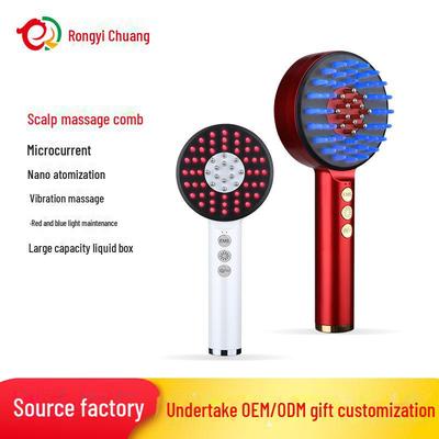 Microcurrent Hair Care Comb with Nano Atomization & Red/Blue Light Scalp Massager