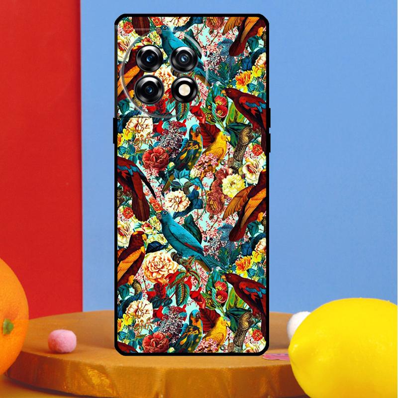 Birds Vintage Tropical FLORAL Cover For OnePlus Nord CE 4 2 3 Lite N30 N10 N20 OnePlus 13R 13 12 12R 11 10 Pro 10T 8T Case