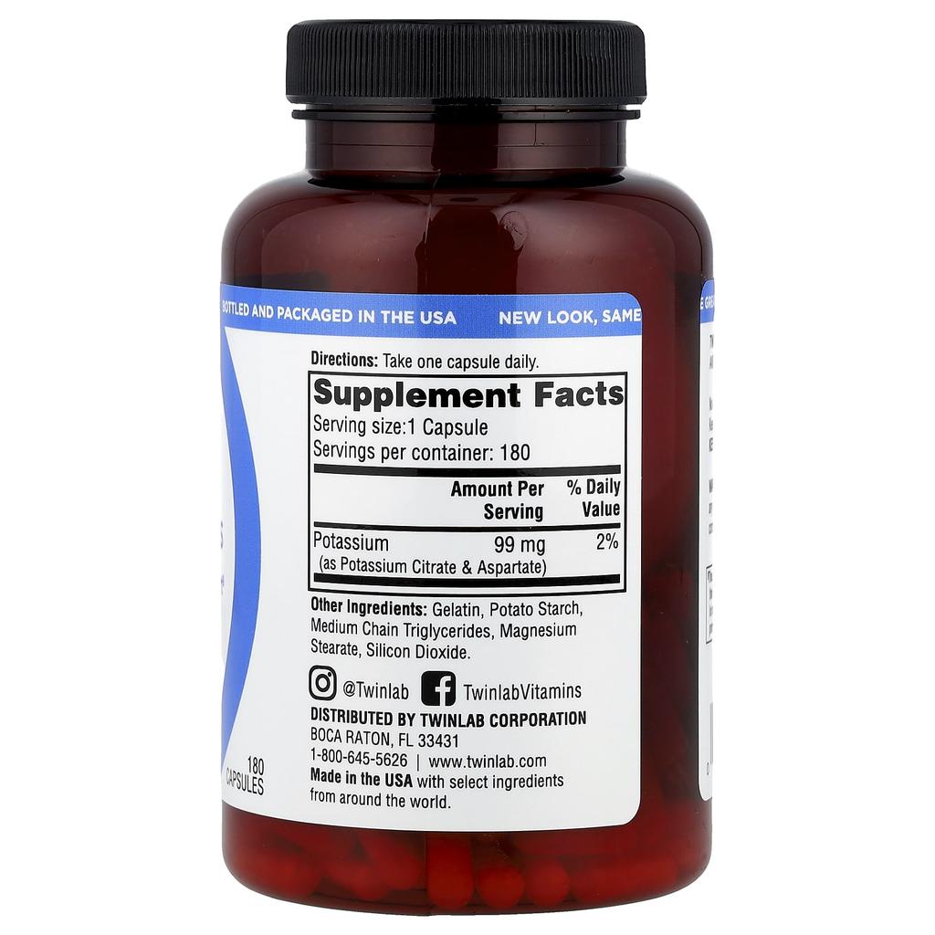 Potassium Capsules, 180 Capsules (99Mg per Capsule)