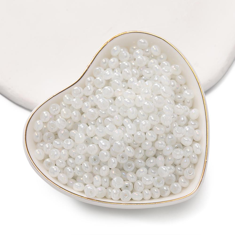 100pcs/Lot 3x4.5mm Glass Flat Round Beads Mini Spacer Loose Bead for Bracelet Necklace Earrings Jewelry Making Accessories
