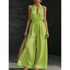 TIFICY Moda Donna Casual Estivo Primaverile Tinta Unita Stampa Senza Maniche Collo All'Americana Vita Alta Pantaloni Tute Jumpsuit & Pagliaccetti