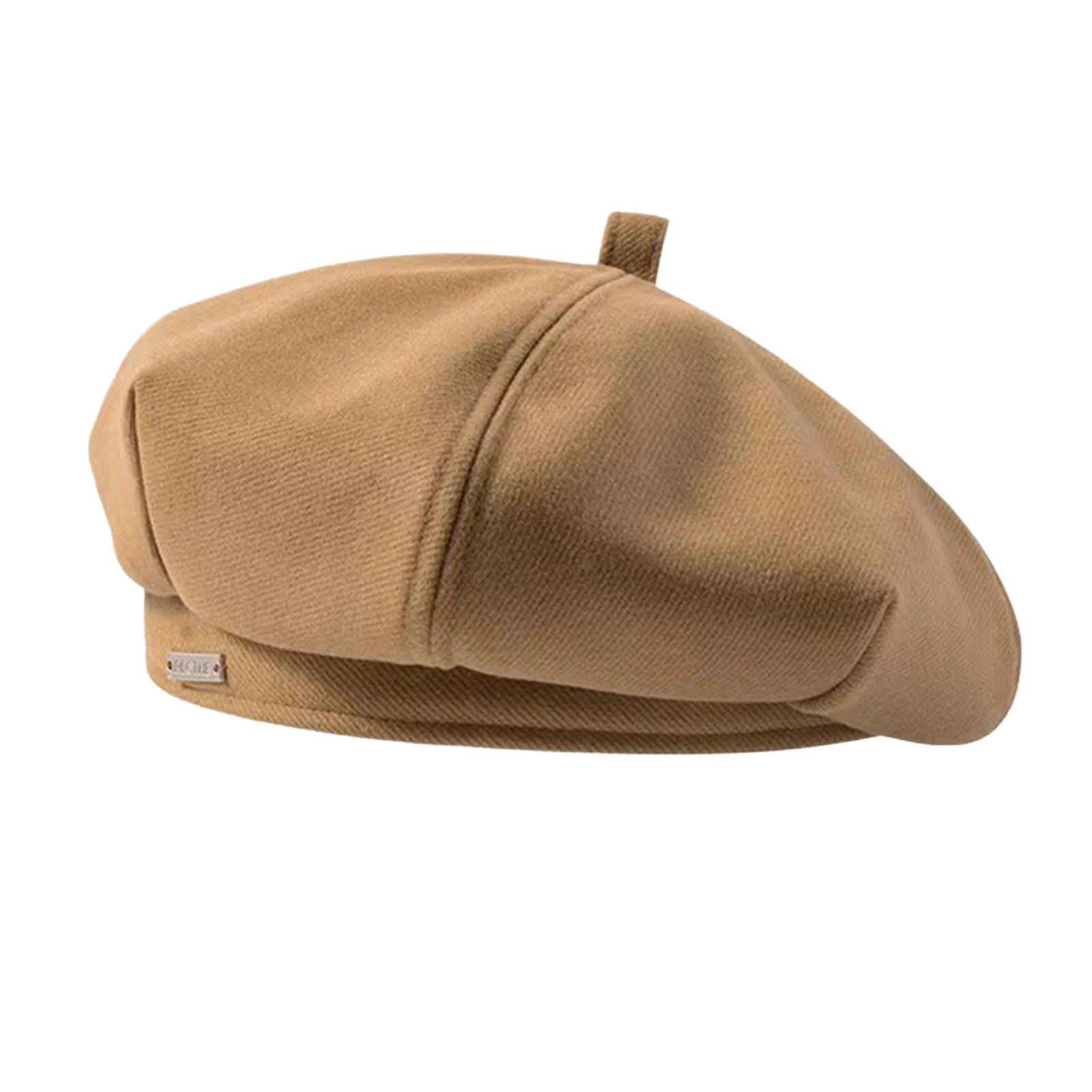 

Женская французская шляпа-берет художника, однотонная зимняя теплая шапка для девочек и женщин